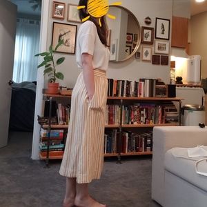 Madewell Smock-Waisted Striped Midi Skirt Yellow
